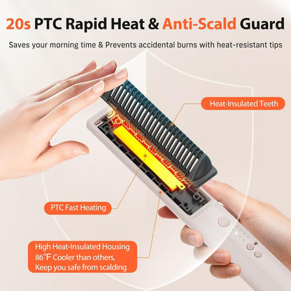 Hair Straightener Brush, 100-240V Dual Voltage Straightener Brush