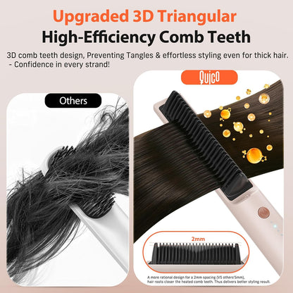 Hair Straightener Brush, 100-240V Dual Voltage Straightener Brush