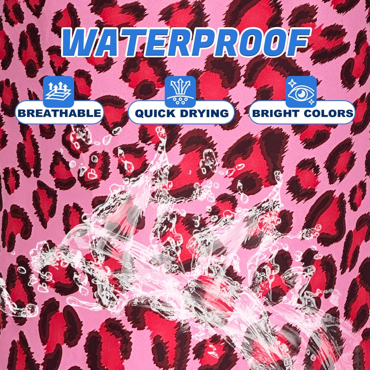 Pink Leopard Skin Laundry Basket Foldable Oxford Cloth Hamper 18.9x16.5 In