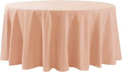 132 Inch Stain and Wrinkle Resistant Washable Polyester Table Cloth, Decorative Table Cloth for Dining Table, Buffet Parties and Wedding, Dusty Pink