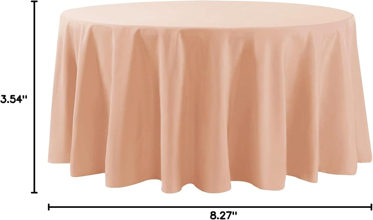 132 Inch Stain and Wrinkle Resistant Washable Polyester Table Cloth, Decorative Table Cloth for Dining Table, Buffet Parties and Wedding, Dusty Pink