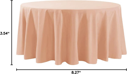132 Inch Stain and Wrinkle Resistant Washable Polyester Table Cloth, Decorative Table Cloth for Dining Table, Buffet Parties and Wedding, Dusty Pink