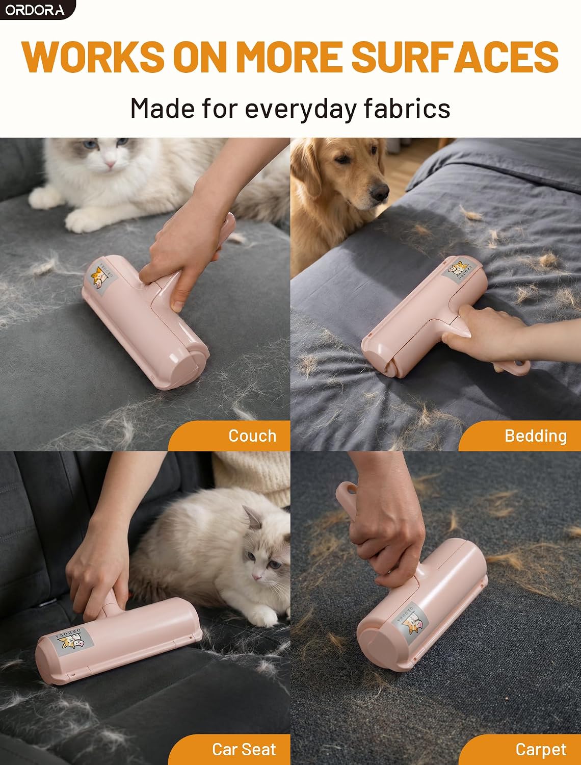 Pet Hair Remover Roller, Reusable Lint Roller for Dog and Cat Hair