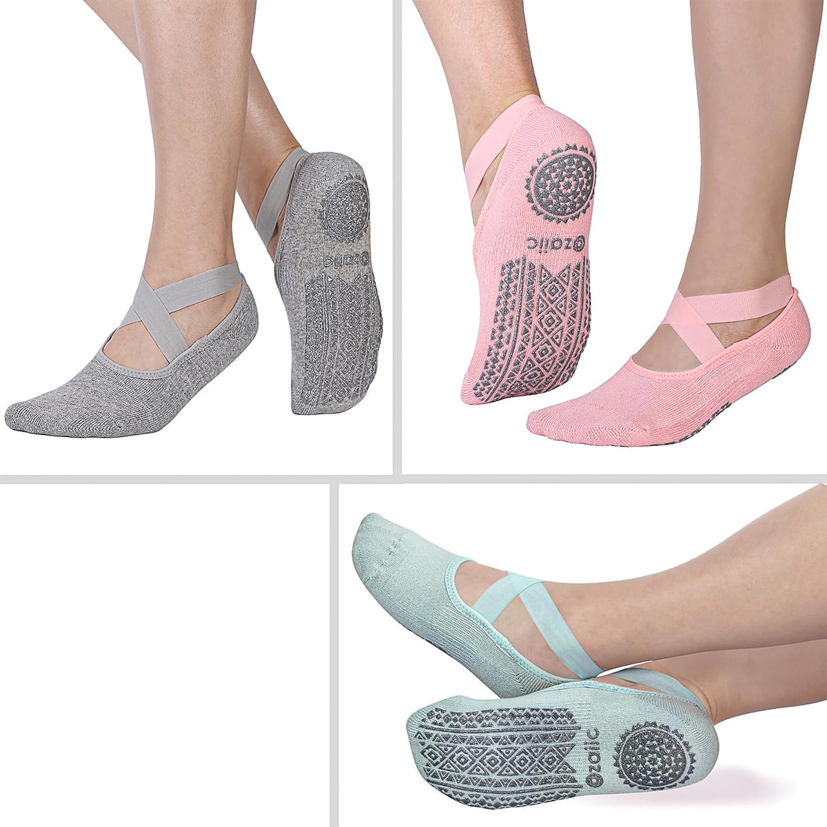 Pilates Socks for Women Non Slip Grip Yoga Barefoot Indoor Workout