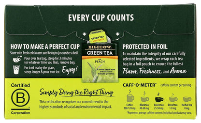 Green Tea w/ Peach Tea Bags, 20 ct