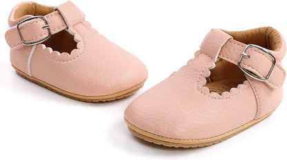 Baby Boys Girls Lace Up Leather Sneakers Soft Rubber Sole Infant Moccasins Newborn Oxford Loafers Anti-Slip Toddler Wedding Uniform Dress Shoes