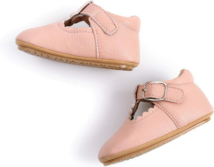 Baby Boys Girls Lace Up Leather Sneakers Soft Rubber Sole Infant Moccasins Newborn Oxford Loafers Anti-Slip Toddler Wedding Uniform Dress Shoes