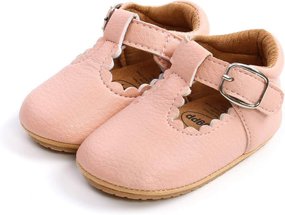 Baby Boys Girls Lace Up Leather Sneakers Soft Rubber Sole Infant Moccasins Newborn Oxford Loafers Anti-Slip Toddler Wedding Uniform Dress Shoes