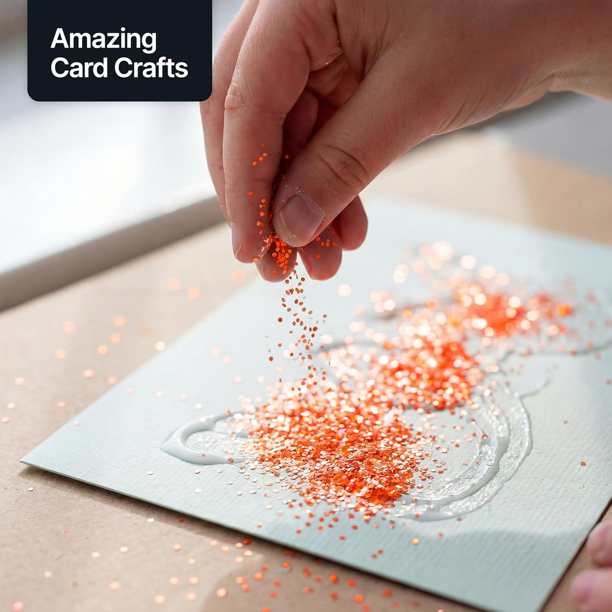 Craft Glitter Shaker Fluorescent Peach 110g Super Chunky