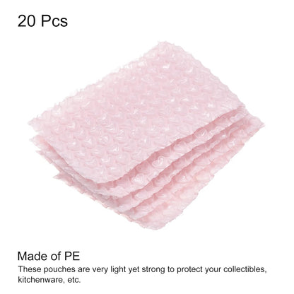 3.9 x 5.85inch Bubble Bags,Cushion Double Bubble Pouches Bags to Protect Fragile Items for Packing Moving,Pink Pack of 20