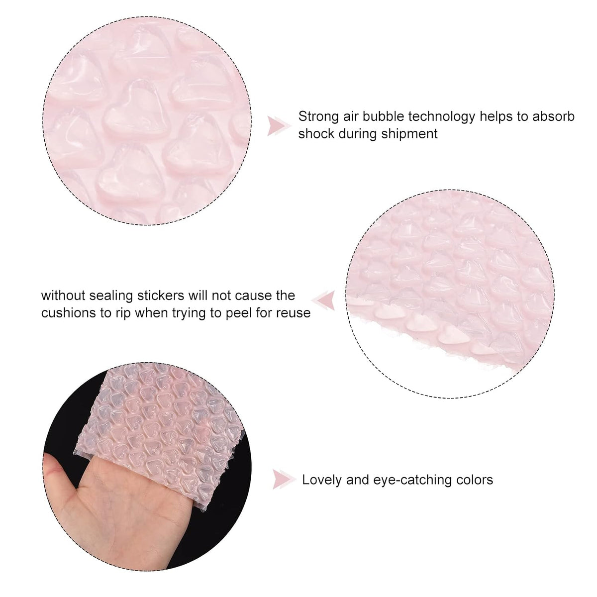3.9 x 5.85inch Bubble Bags,Cushion Double Bubble Pouches Bags to Protect Fragile Items for Packing Moving,Pink Pack of 20