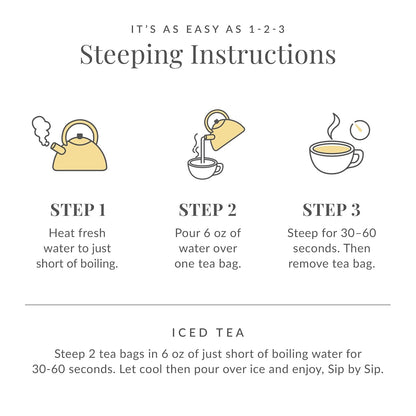 Ginger Peach 100% White Tea, Low Caffeine, 50 Count