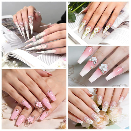 Acrylic Nail Kit for Beginners, Clear White Pink 15g Acrylic Powder and 60ml Liquid Set Brush Forms Professional Nails Kit Acrylic Set Starter Kit DIY Gifts for Women Salon at Home
