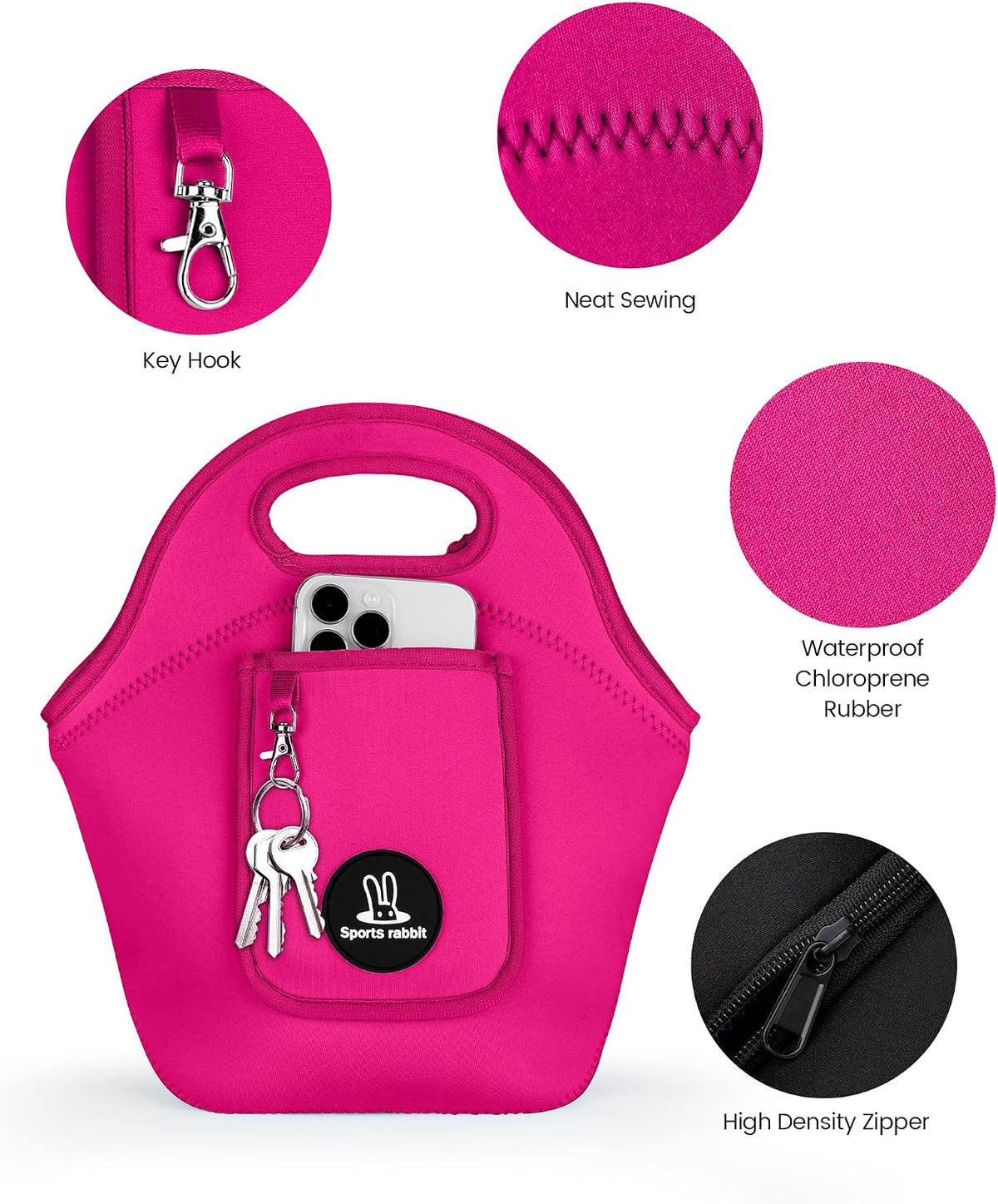Small Neoprene Lunch Bag for Women – Insulated Tote