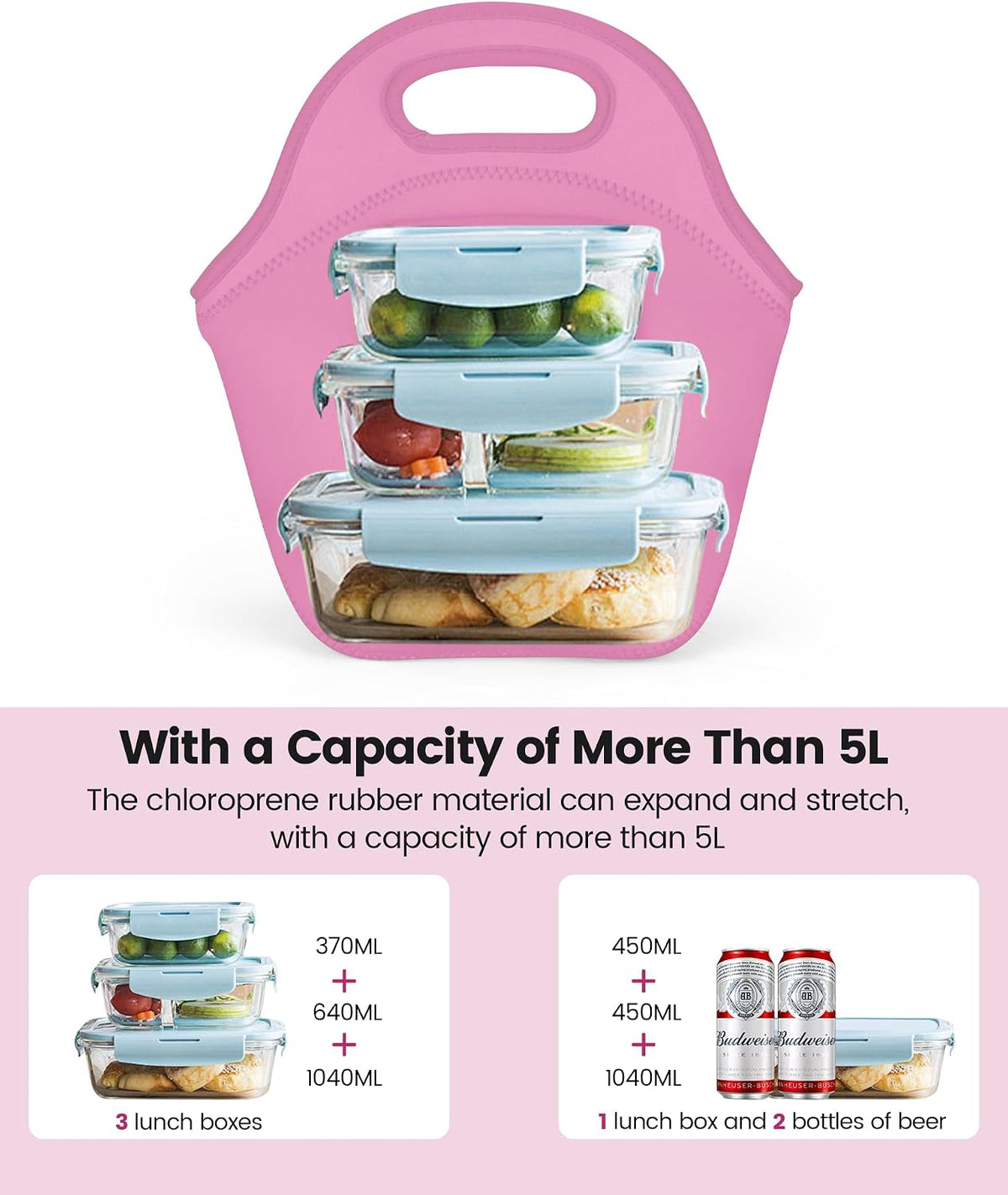 Small Neoprene Lunch Bag for Women – Insulated Tote