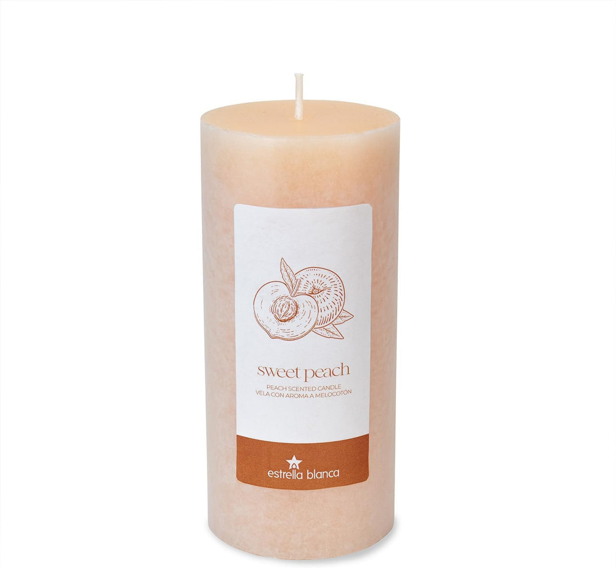 Peach Pillar Candles 3 Pack 3x6 Long Lasting Decor