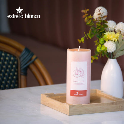 Peach Pillar Candles 3 Pack 3x6 Long Lasting Decor