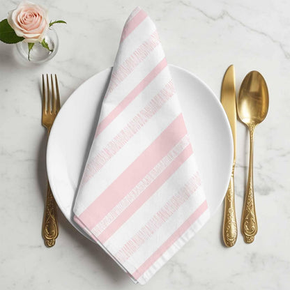 Pastel Pink Stripe Cloth Napkins Set of 4 Modern Minimalist Geometric Vertical Bands Napkins Cloth Washable Reusable Soft Napkin for Birthday Party Wedding Dining Table Decorations 20x20 Inch