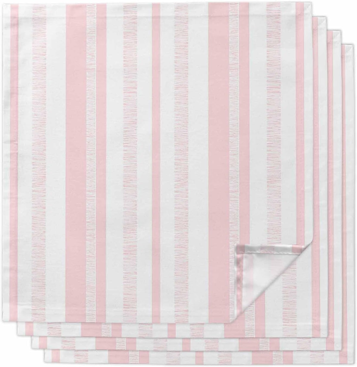 Pastel Pink Stripe Cloth Napkins Set of 4 Modern Minimalist Geometric Vertical Bands Napkins Cloth Washable Reusable Soft Napkin for Birthday Party Wedding Dining Table Decorations 20x20 Inch