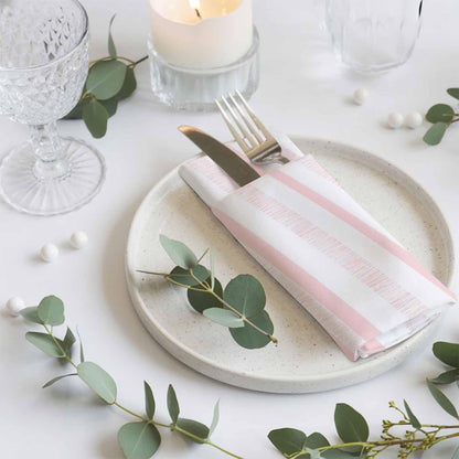 Pastel Pink Stripe Cloth Napkins Set of 4 Modern Minimalist Geometric Vertical Bands Napkins Cloth Washable Reusable Soft Napkin for Birthday Party Wedding Dining Table Decorations 20x20 Inch