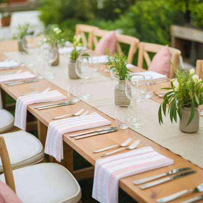Pastel Pink Stripe Cloth Napkins Set of 4 Modern Minimalist Geometric Vertical Bands Napkins Cloth Washable Reusable Soft Napkin for Birthday Party Wedding Dining Table Decorations 20x20 Inch