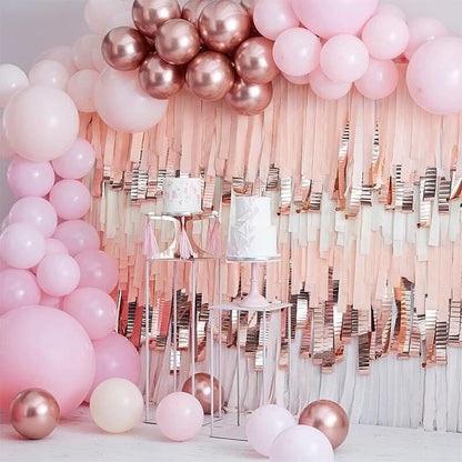 Rose Gold Crepe Paper 6pcs 492 FT Baby Metallic Pink Streamers