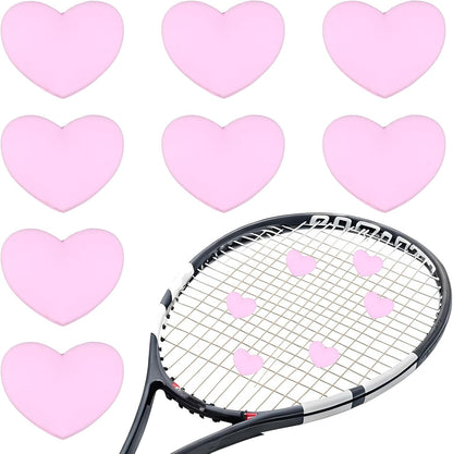 Tennis Dampener, Heart Silicone Tennis Racket Dampeners Racket Shock Absorber to Reduce Vibration Soft