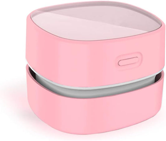 Mini Desktop Vacuum Cleaner for Table Dust (Pink AA Battery)