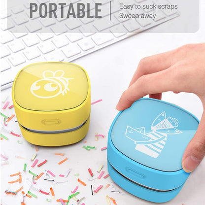 Mini Desktop Vacuum Cleaner for Table Dust (Pink AA Battery)