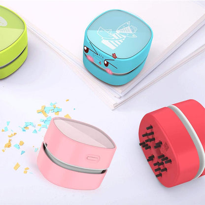 Mini Desktop Vacuum Cleaner for Table Dust (Pink AA Battery)
