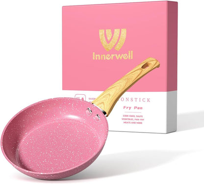 8-Inch Pink Nonstick Frying Pan Small Egg Pan Skillet
