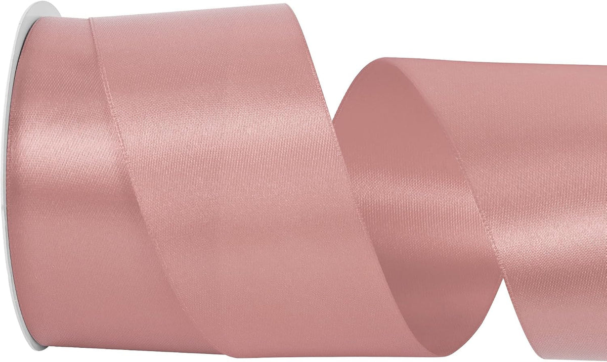 2 inch Wide 25 Yards Double Face Peach Pink Satin Ribbon Peach Pink Fabric Ribbon for Gift Wrapping Very Suitable for Weddings Decoration Bouquet Balloons Arts Craft Sewing Hair Bow