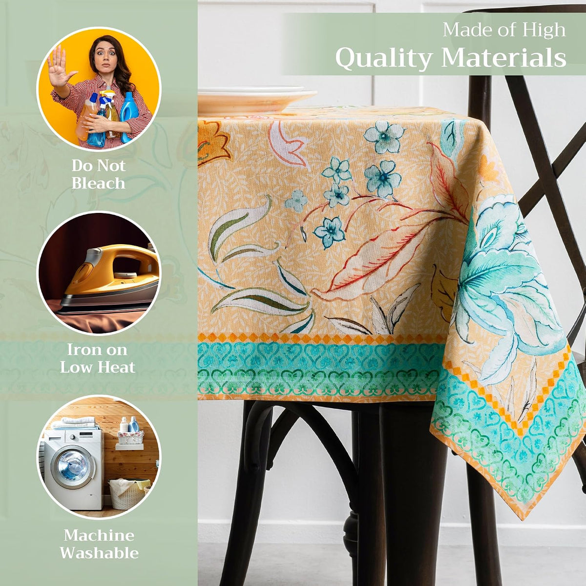 Table Cloth Rectangle Table Reusable 100% Cotton 60"x90"