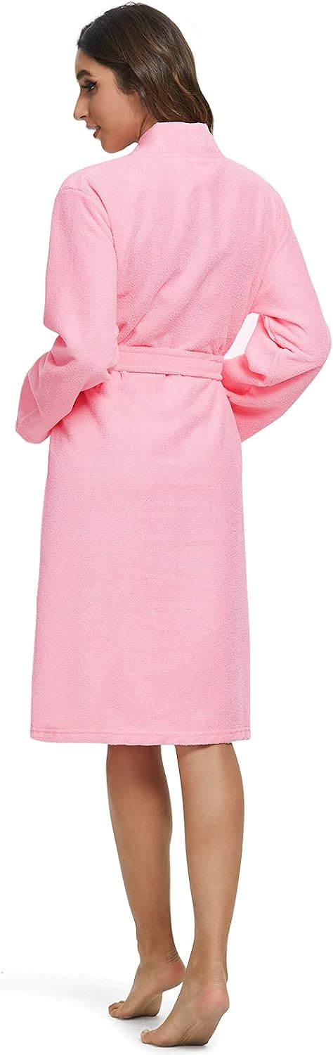 Women Kimono Robes Lightweight Terry Cloth Bathrobe Knee Length Bath Robe