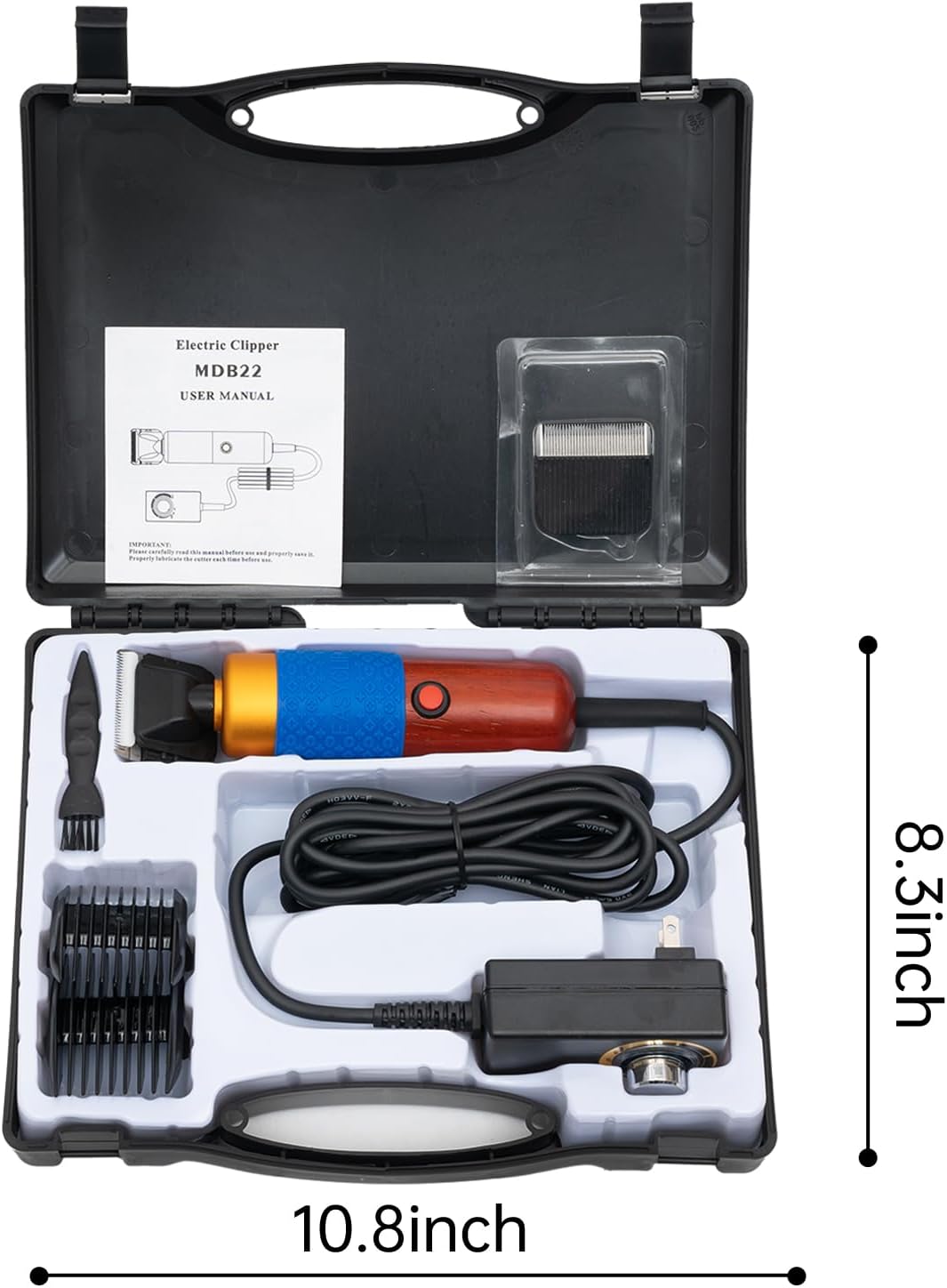 200W Electric Sheep Shears – Professional Animal Clippers with 2 Blades, 10ft Cord, Low-Noise & Safe Design for Sheep, Goats, Alpacas, Horses, Dogs, and Rabbits