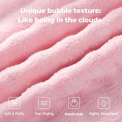 Women Hooded Towel Robe, Quick-Dry Absorbent Long Bathrobe