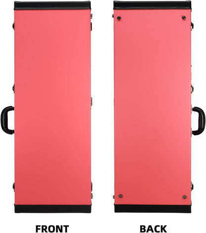 Electric Guitar Case Hard, Fits Fender Strat, Tele, and Standard Guitars, Portable 4-Layer Protection Hardshell with Comfort Handle, Secure Metal Lock (Light Pink)