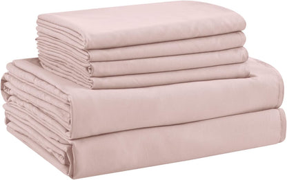 Queen Sheet Set - 6 Piece Sheets Queen Size Bed Set - Breathable & Cooling Hotel Luxury Bedding Set - Soft & Comfy Fully Elasticized 16" Deep Pocket Queen Sheets (Queen Baby Pink)