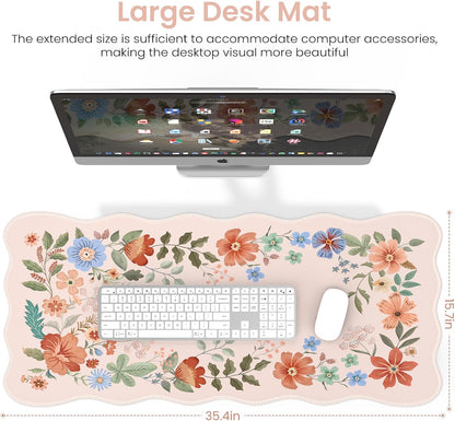 Cute Desk Pad for Desktop Setup, Large Keyboard Mat(Light Pink)