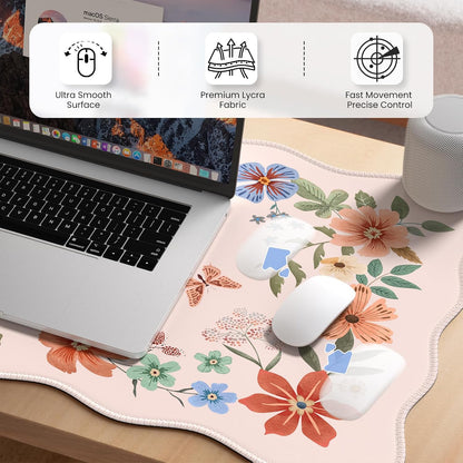 Cute Desk Pad for Desktop Setup, Large Keyboard Mat(Light Pink)