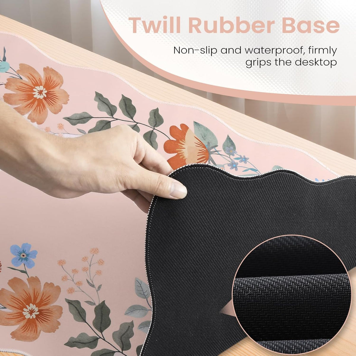Cute Desk Pad for Desktop Setup, Large Keyboard Mat(Light Pink)