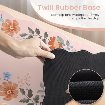 Cute Desk Pad for Desktop Setup, Large Keyboard Mat(Light Pink)