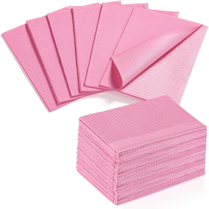 50 Pcs Pink Disposable Nail Mats, 18"x13" Waterproof