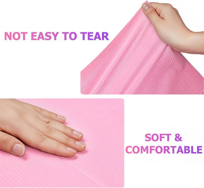 50 Pcs Pink Disposable Nail Mats, 18"x13" Waterproof