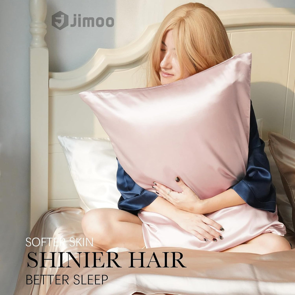 100% Mulberry Silk Pillowcase for Hair and Skin, 22 Momme Pure Natural Silk Pillow Case Both Sided with Zipper, Pillow Cover for Women Mom Men (Light Pink, Standard 20''×26'', 1 Pack)
