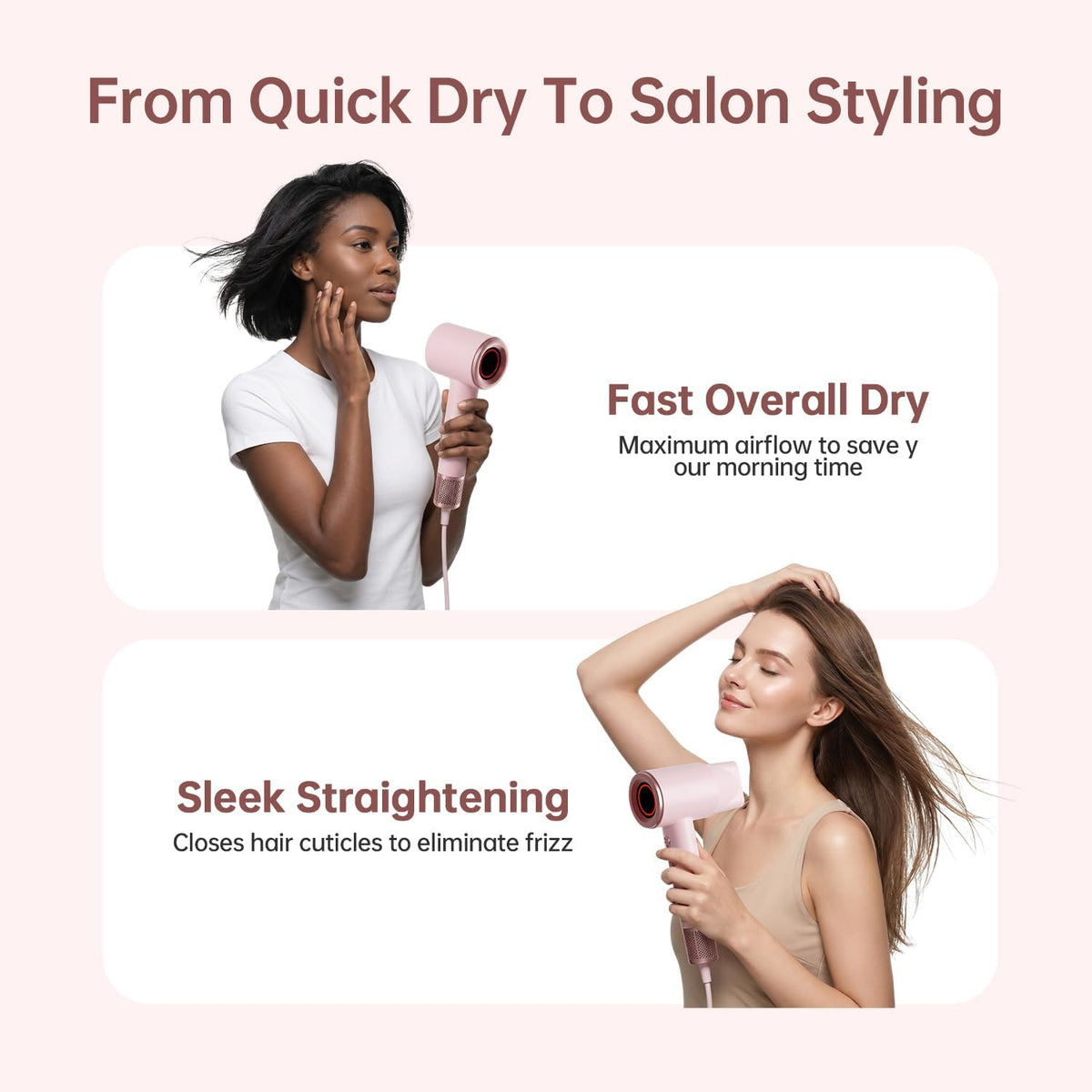 High-Speed Ionic Hair Dryer with Magnetic Wall Mount & Concentrator
