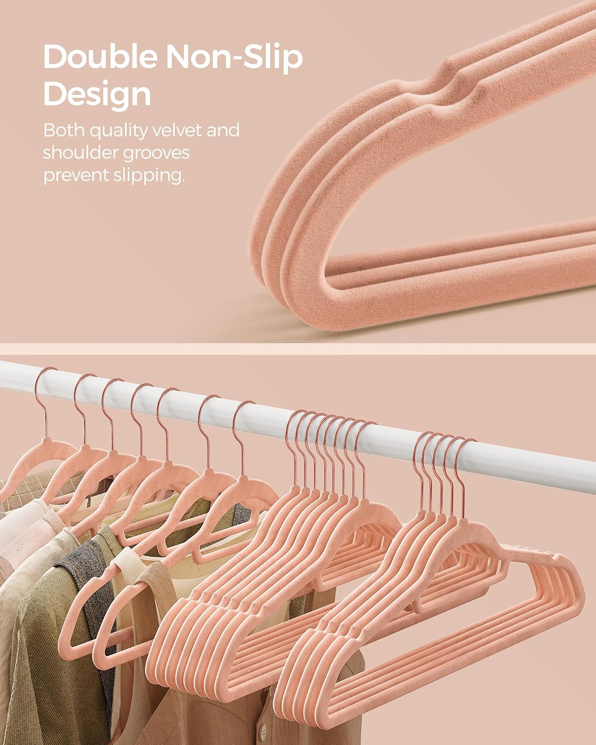 Velvet Hangers, Set of 60, Non-Slip, Space-Saving