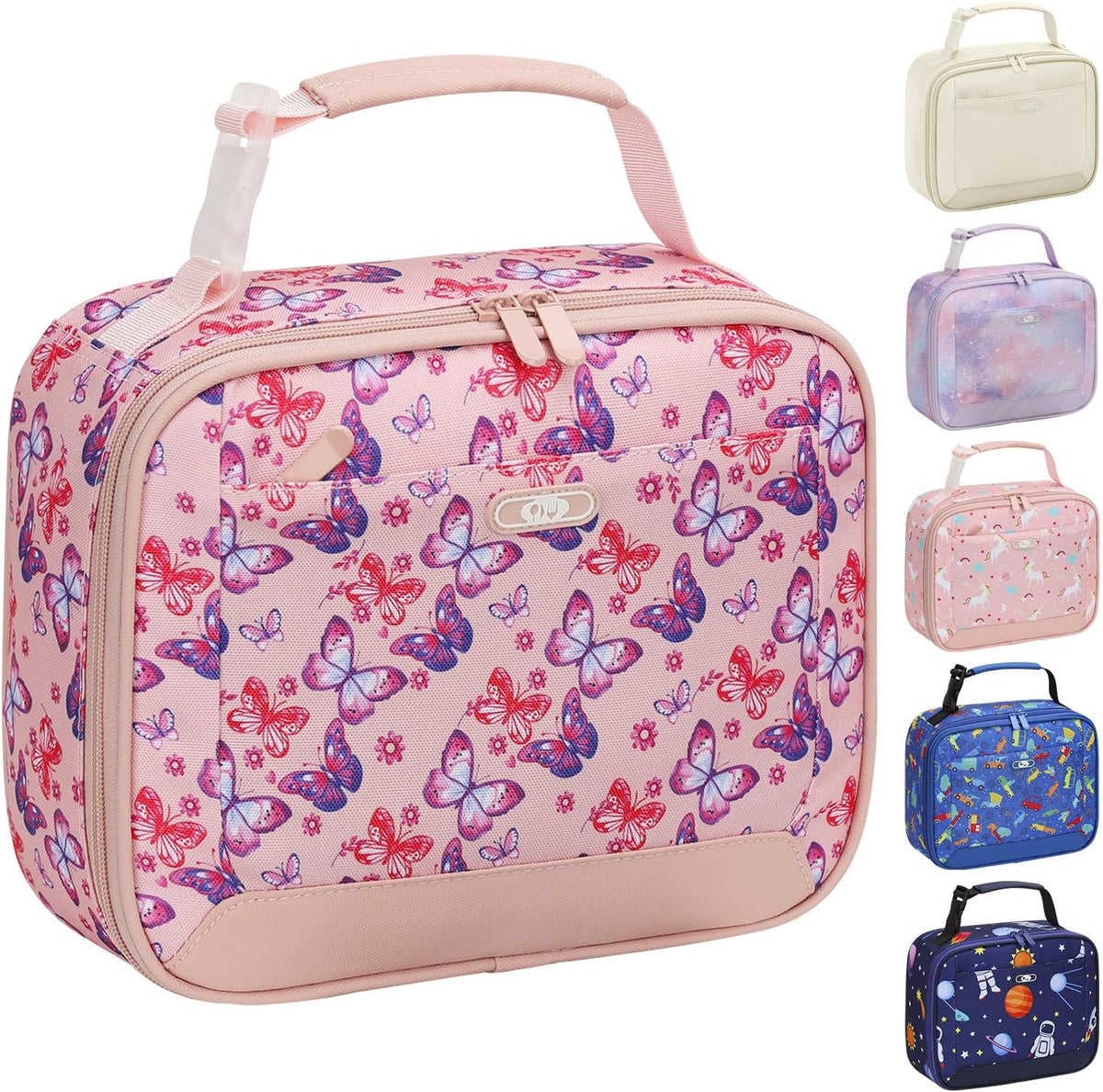 Lunch Box Kids Insulated Lunch Tote Bag Pink Butterfly