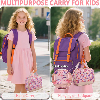 Lunch Box Kids Insulated Lunch Tote Bag Pink Butterfly