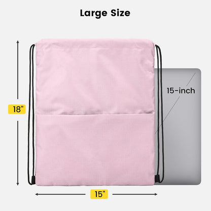 Drawstring Backpack with Side Pocket for Men Women